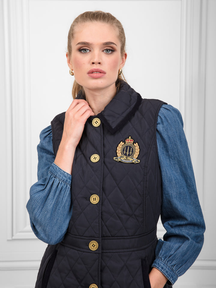 The Bella Women’s Gilet - Navy Quilt