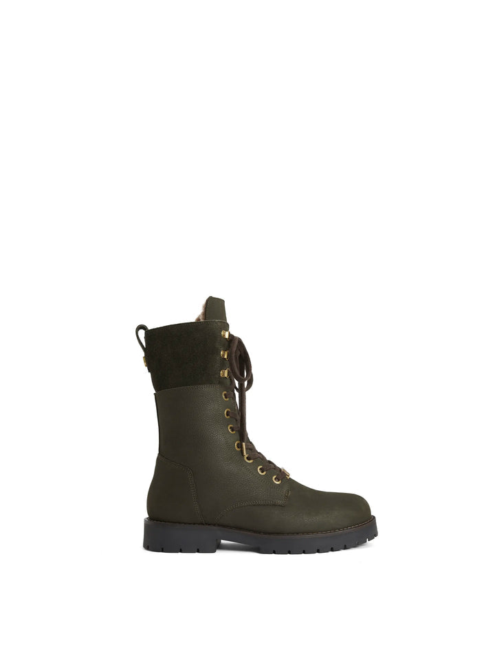 The Anglesey
Shearling Lined Combat Boot - Moss Green