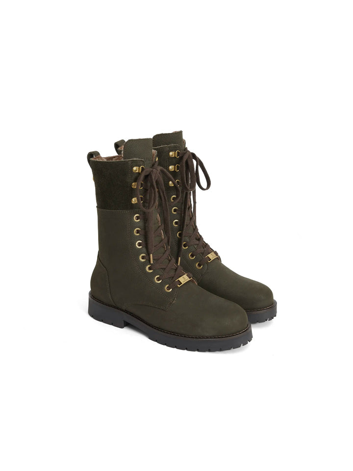 The Anglesey
Shearling Lined Combat Boot - Moss Green