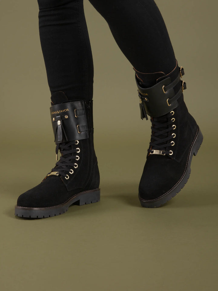 Windsor Black Combat Boots