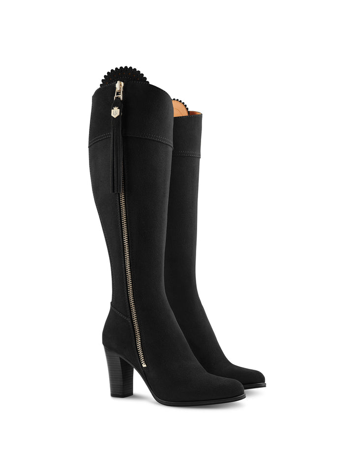 High Heeled Sporting Fit Regina Black Suede