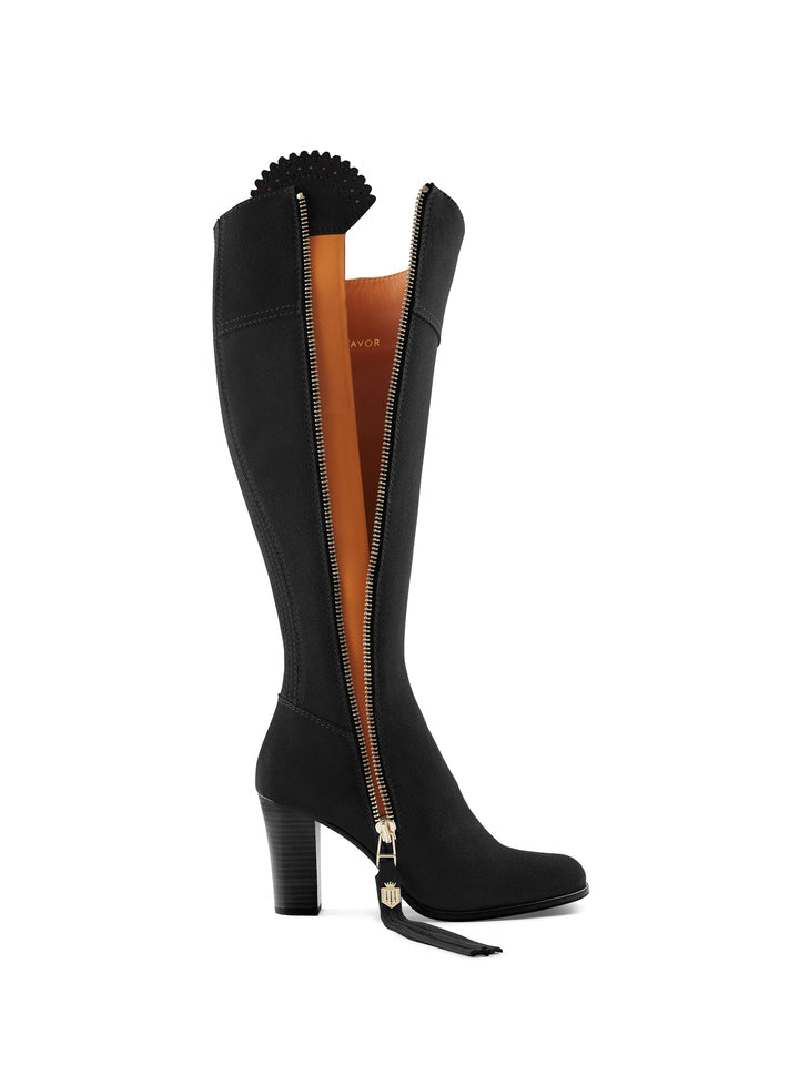 High Heeled Sporting Fit Regina Black Suede