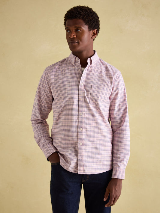 Welford Light Pink Cotton Check Shirt