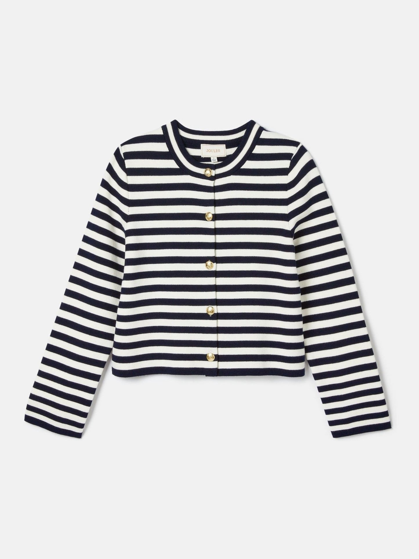 Catherine Navy/White Cotton Striped Cardigan