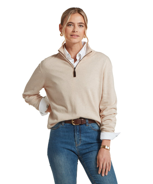 Polperro Pima Cotton Quarter Zip