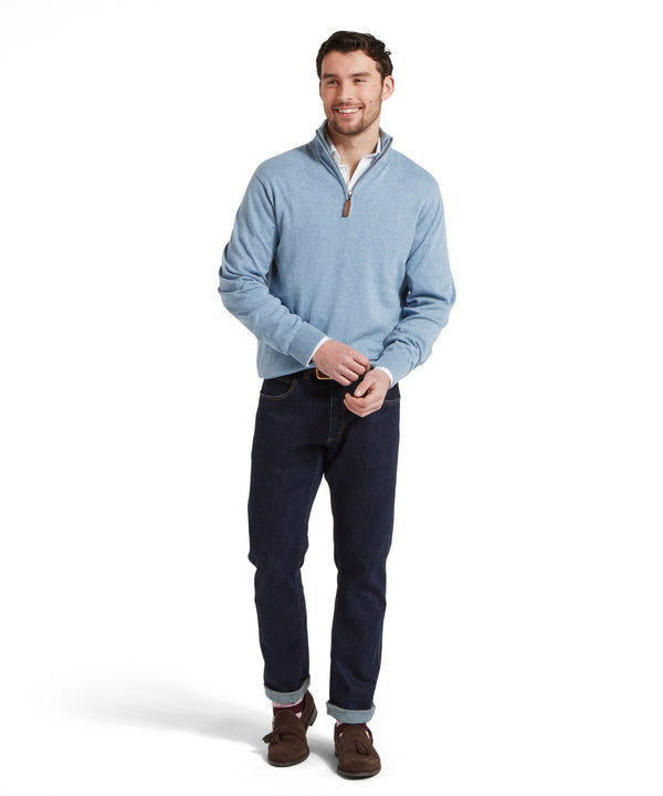 Porthmeor Pima Cotton Quarter Zip Jumper