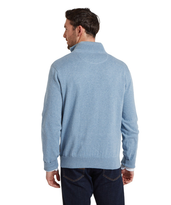 Porthmeor Pima Cotton Quarter Zip Jumper