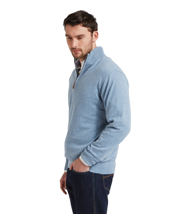 Porthmeor Pima Cotton Quarter Zip Jumper