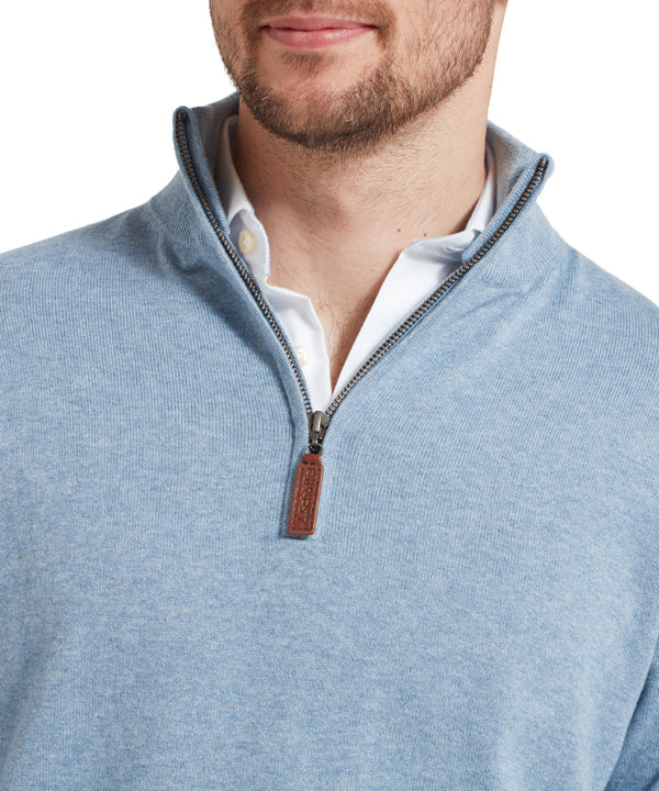 Porthmeor Pima Cotton Quarter Zip Jumper