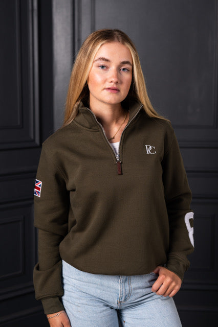 The Tidal 1/4 Zip Monogram Keswick Green