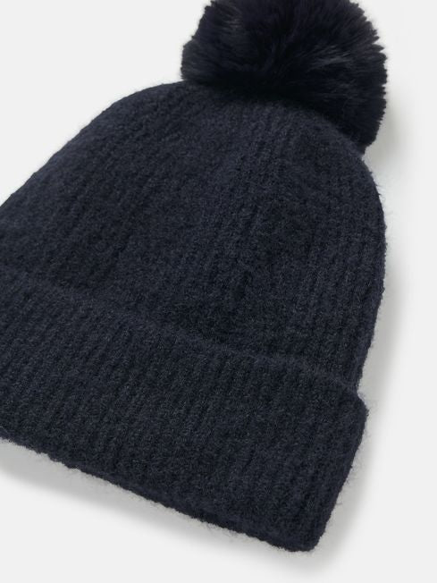 Effie Navy Knitted  Bobble Hat