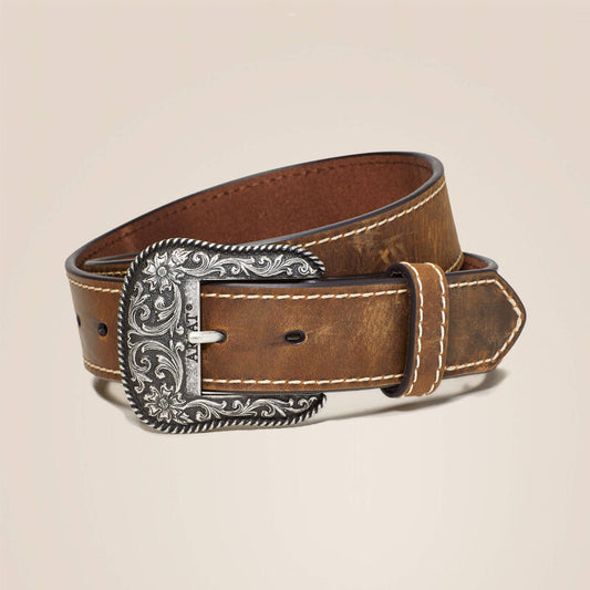 Accent Stitch Belt Brown