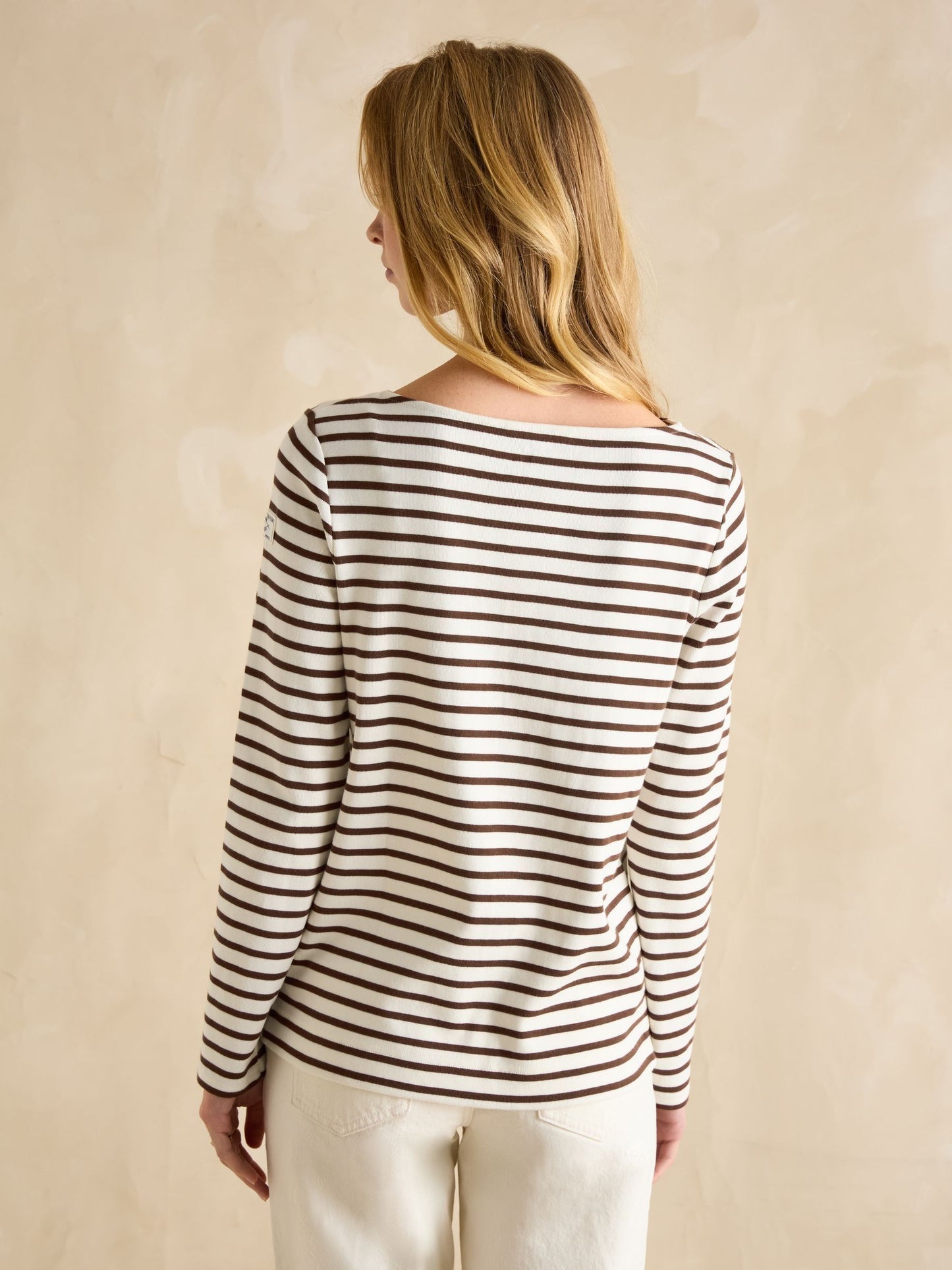 Harbour Brown/Cream Boat Neck Breton Top