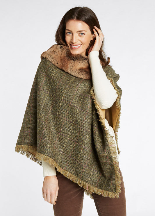 Silverfir Women's Tweed Poncho - Thistle