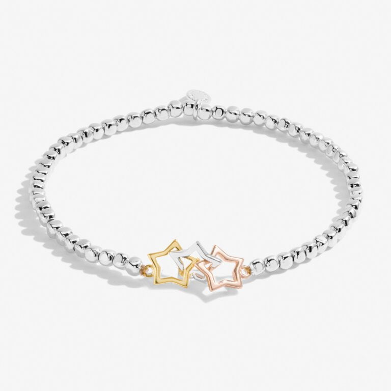 Forever Yours 'Magical Birthday Wish' Trio Bracelet In Silver, Gold And Rose Gold Plating