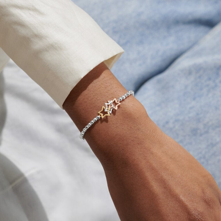 Forever Yours 'Best Teacher Ever' Trio Bracelet In Silver, Gold And Rose Gold Plating