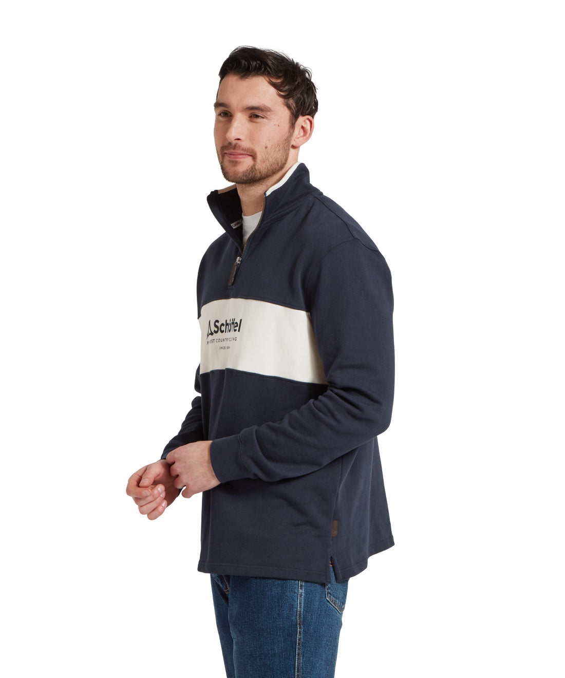 Trencrom Quarter Zip Navy/Stone