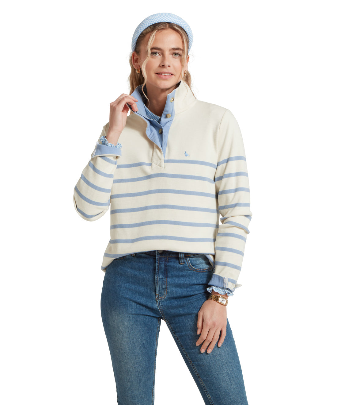 Sandown Sweatshirt Pale Blue Stripe