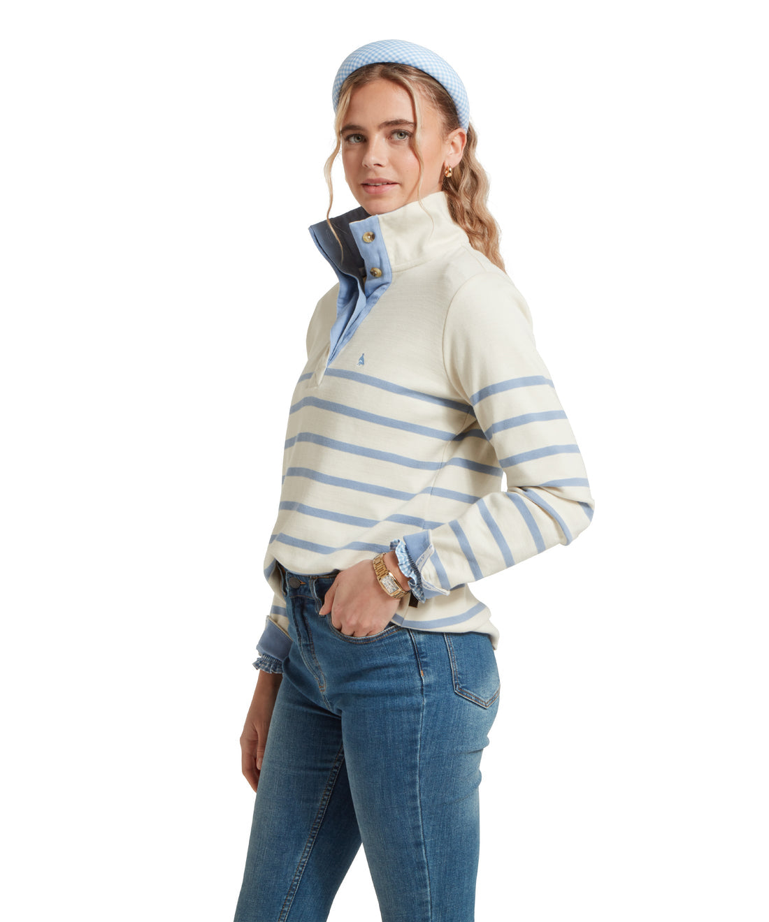 Sandown Sweatshirt Pale Blue Stripe