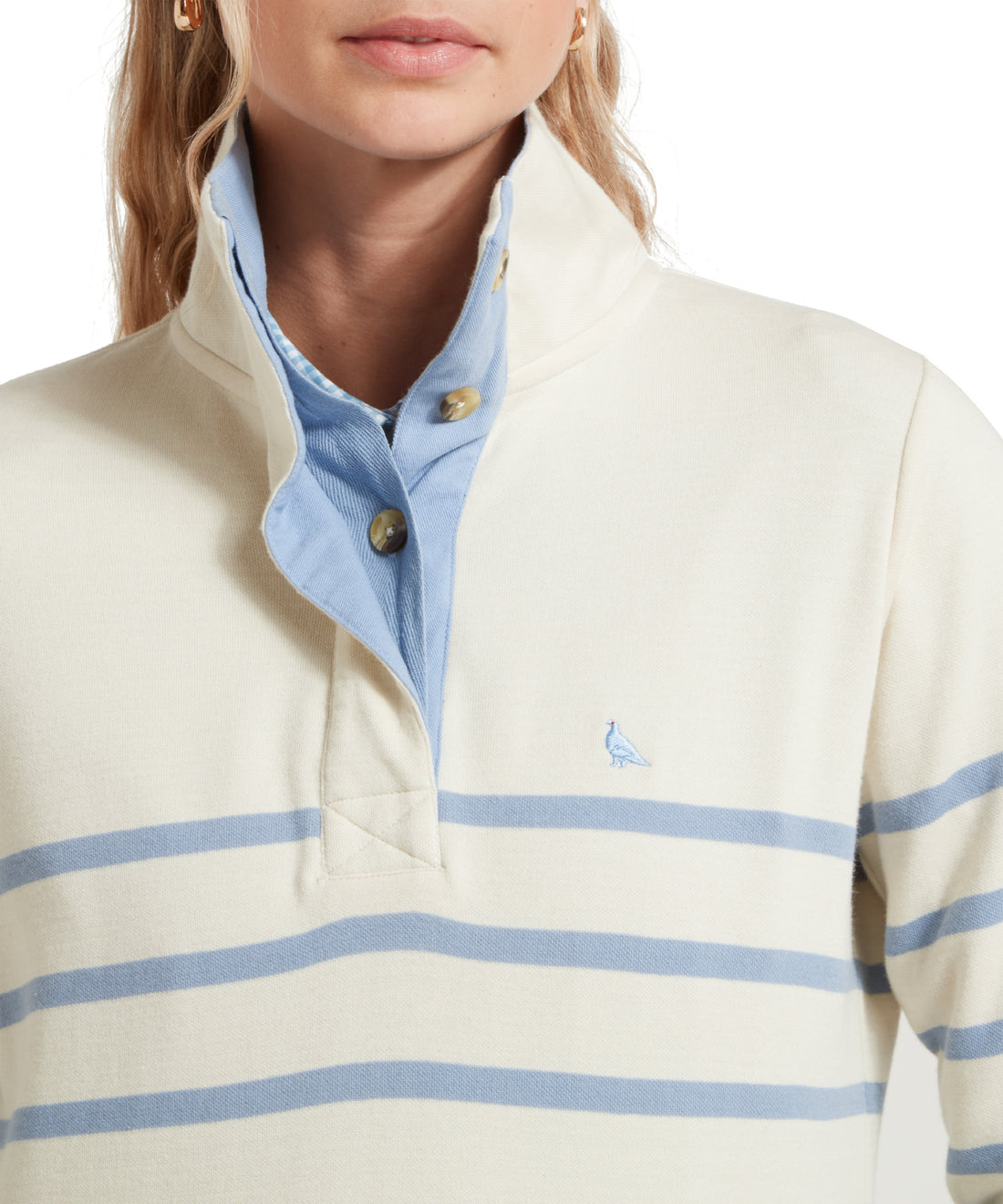 Sandown Sweatshirt Pale Blue Stripe