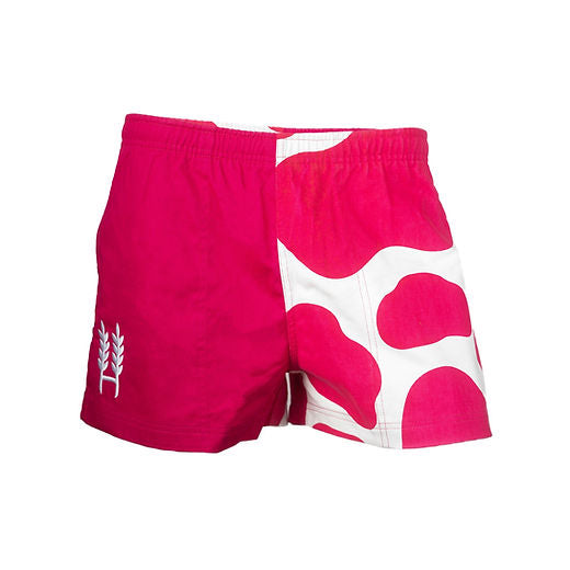 Pink Cow Print Harlequin Shorts