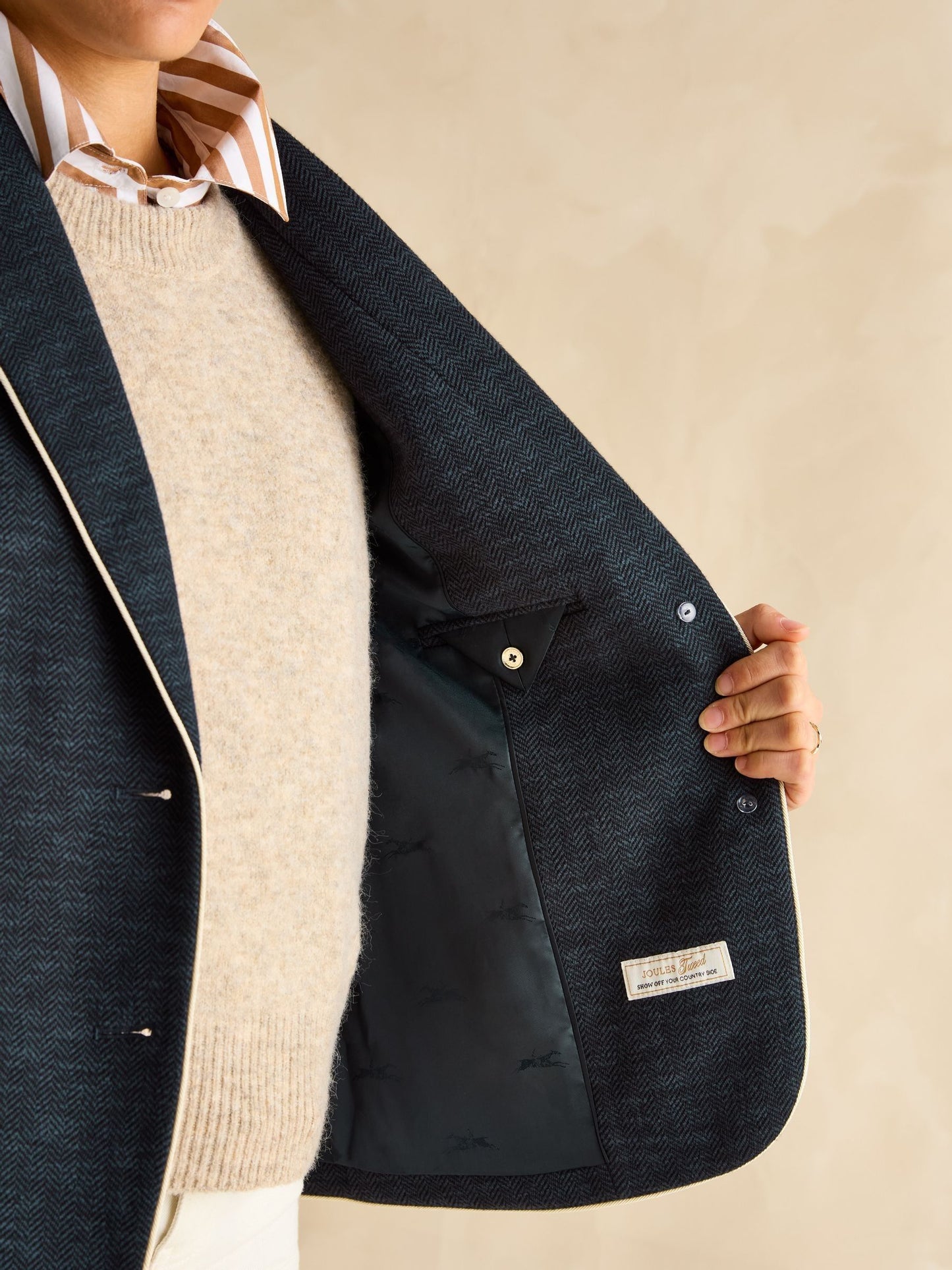 Hartley Navy Shawl Collar Blazer