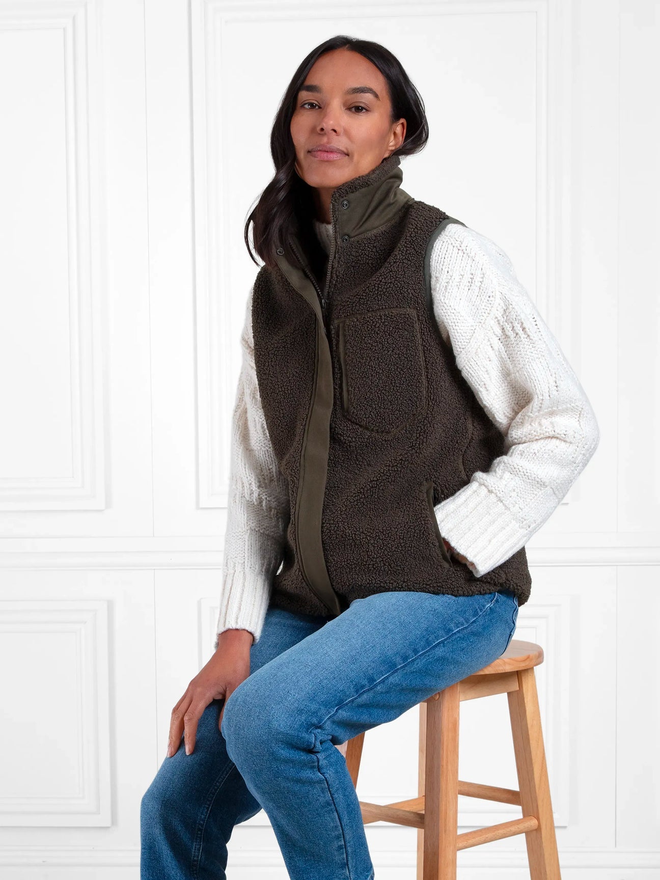 Agnes Khaki Gilet