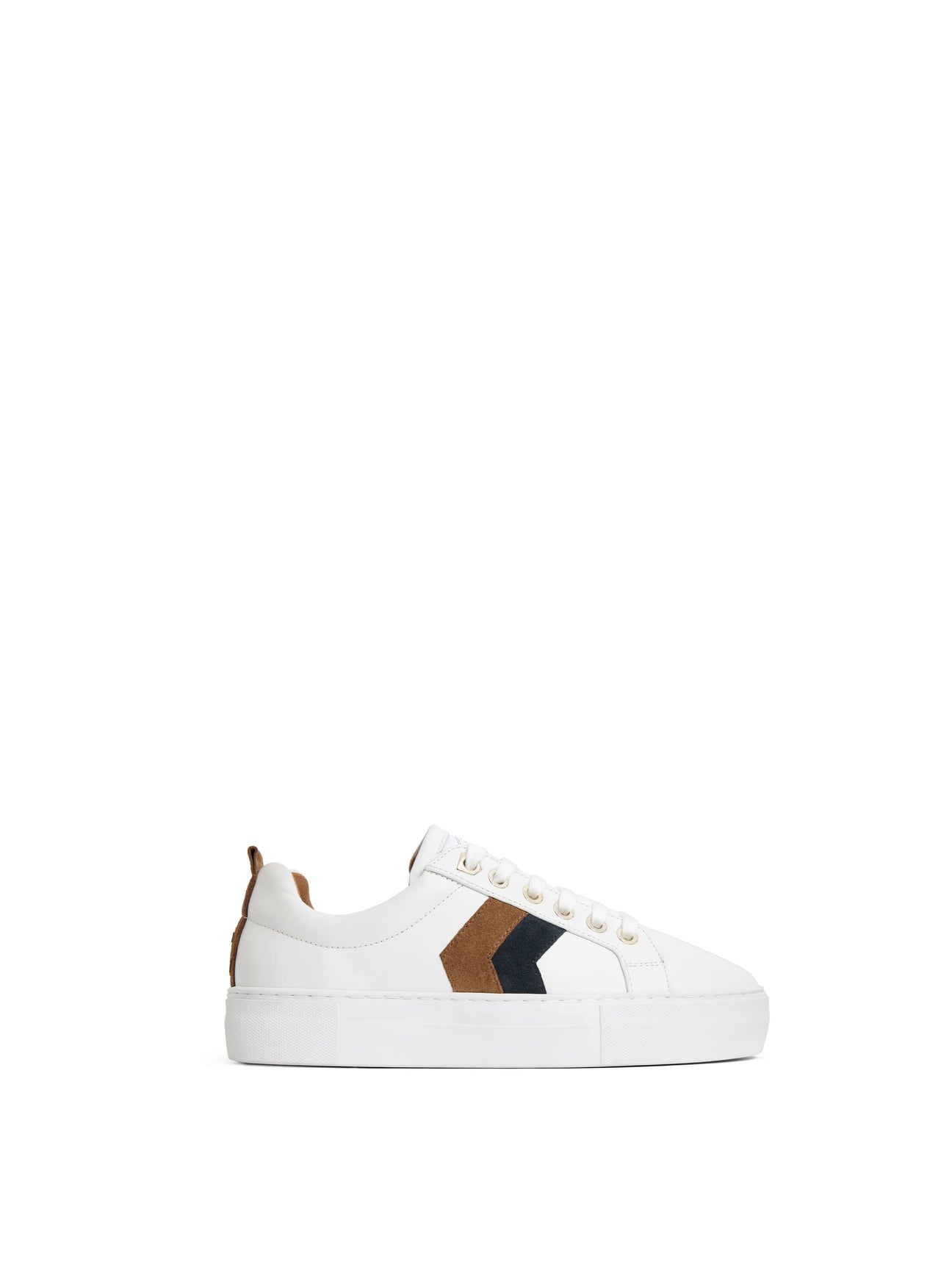 Alexandra Tan & Navy Platform Trainers