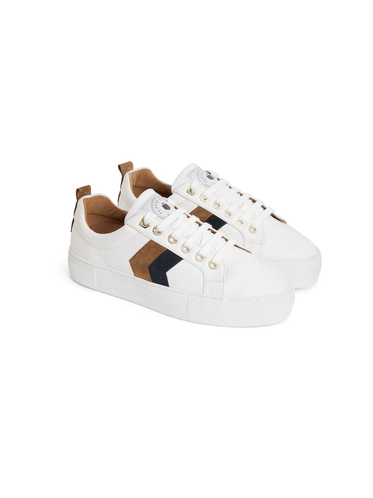 Alexandra Tan & Navy Platform Trainers