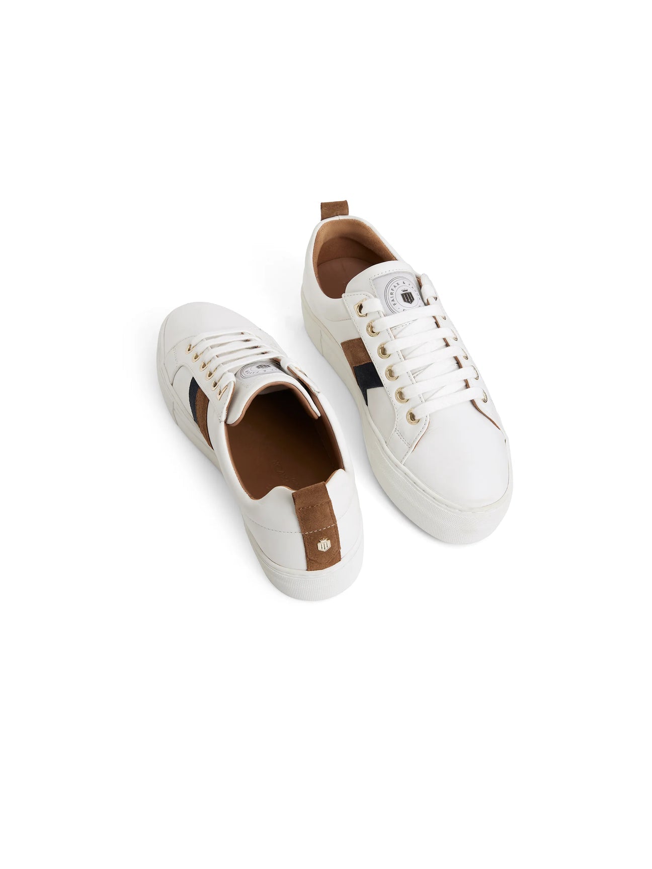 Alexandra Tan & Navy Platform Trainers