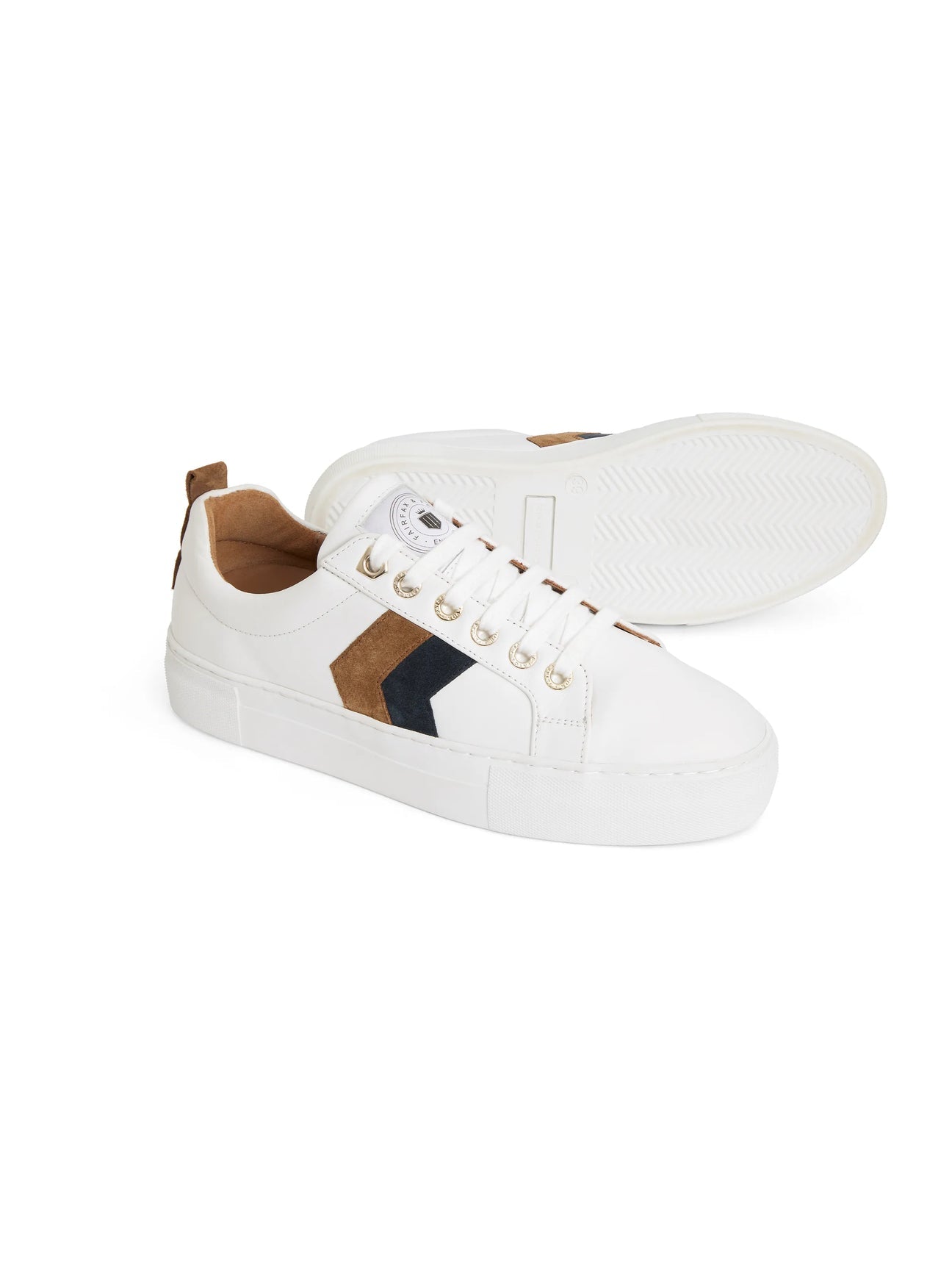 Alexandra Tan & Navy Platform Trainers