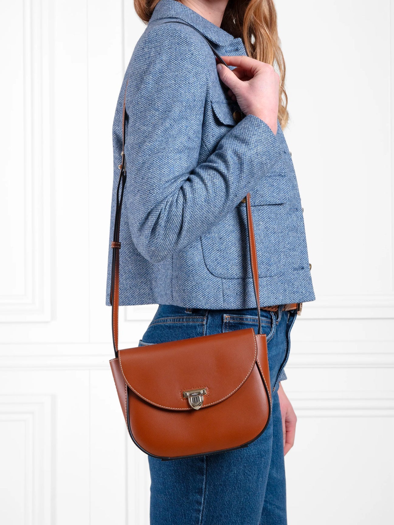 Blenheim Tan Leather Saddle Bag