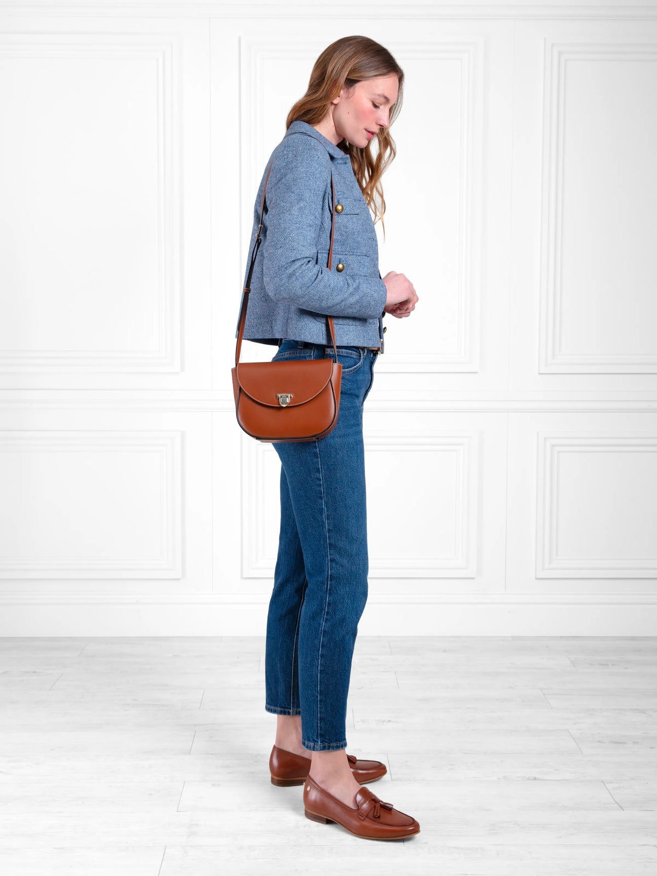 Blenheim Tan Leather Saddle Bag