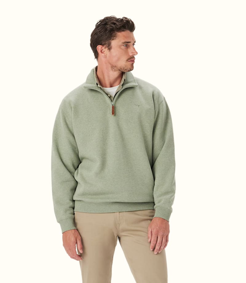 Mulyungarie 1/4 zip Sweatshirt Green Marl