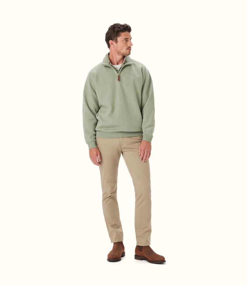 Mulyungarie 1/4 zip Sweatshirt Green Marl