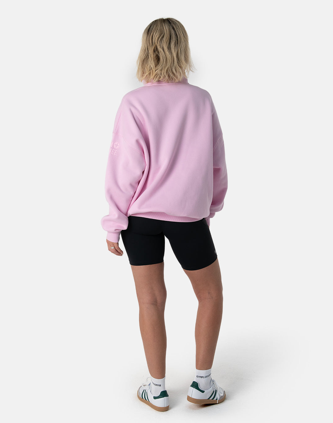 Snap Collar Sweatshirt Baby Pink