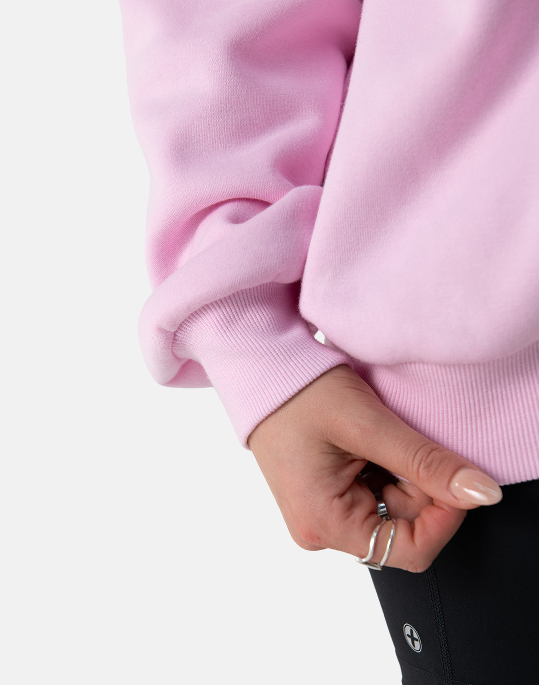 Snap Collar Sweatshirt Baby Pink