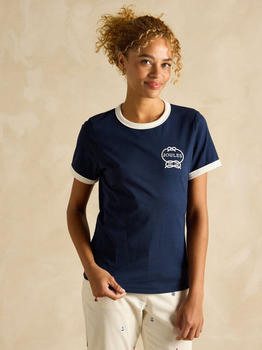 Kitsford Navy Embroidered T-Shirt