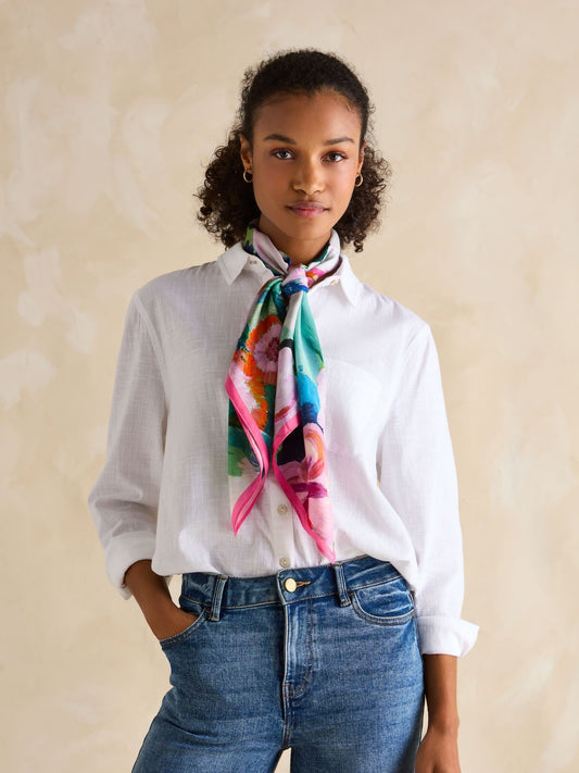 Bloomfield Floral Square Silk Scarf