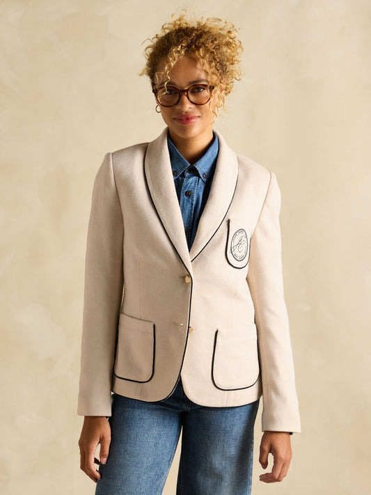 Hartley Oat Shawl Collar Blazer