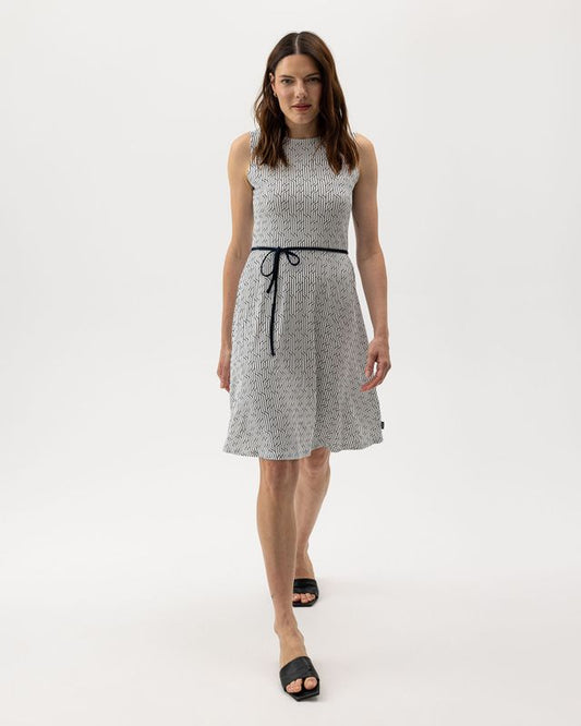 Esther Dress Off White/Navy