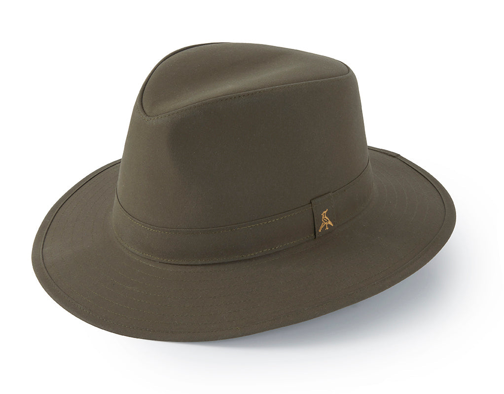 The Darsham Wax Fedora Olive Green