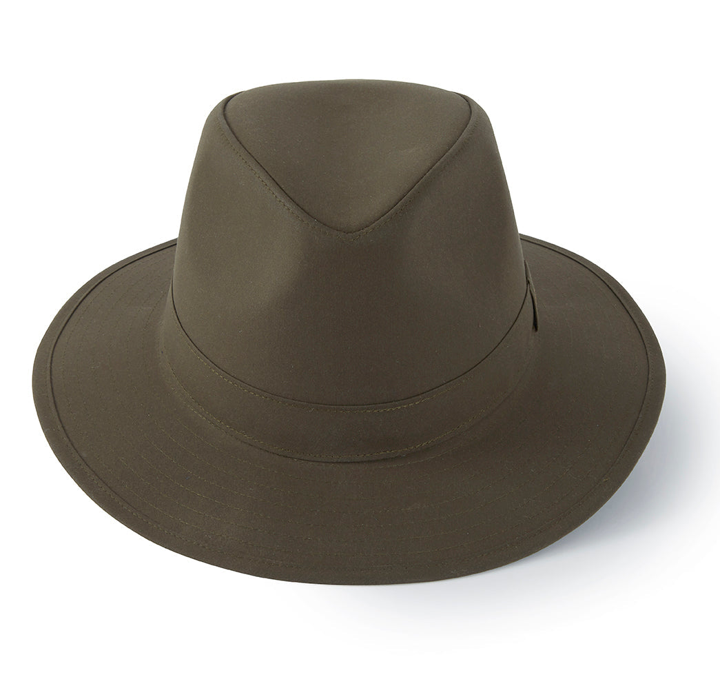 The Darsham Wax Fedora Olive Green