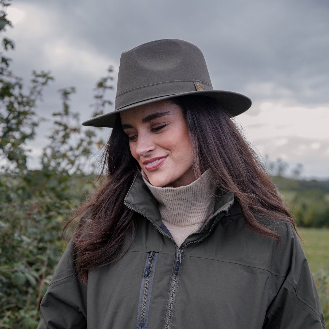 The Darsham Wax Fedora Olive Green