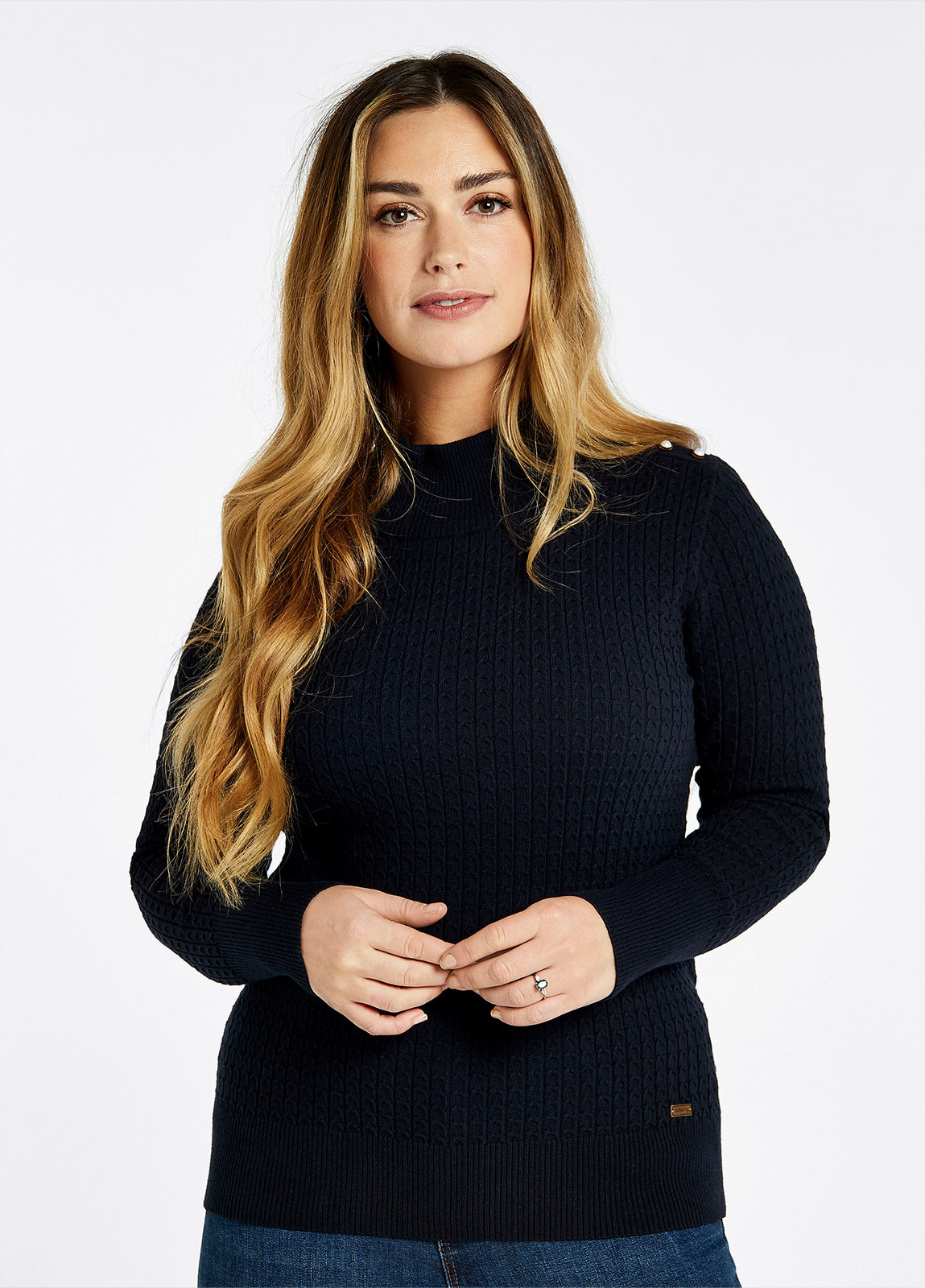 Monkstown Cable Stitch Sweater Navy