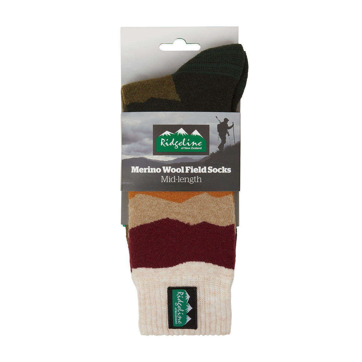 Merino Wool Socks Berry Stripes Mid