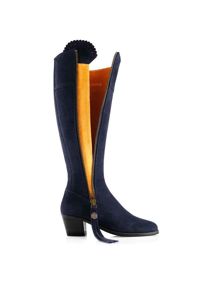 Navy suede tall store boots