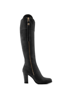 The Regina Women's Tall High-Heeled Boot - Black Suede