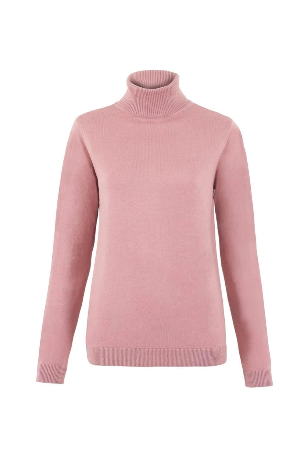 Merino Wool Roll Neck Jumper Dusky Pink