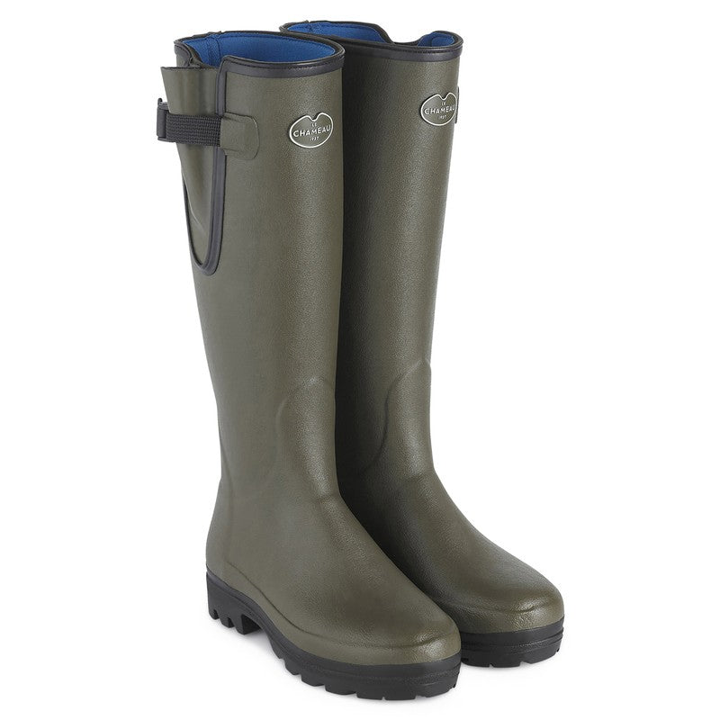 Ladies Vierzonord Neoprene Lined Wellington Boots Vert Chameau